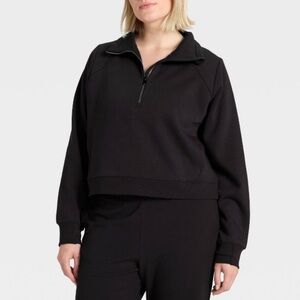 All In Motion 1/2 Zip Pullover Sweatshirt, Black